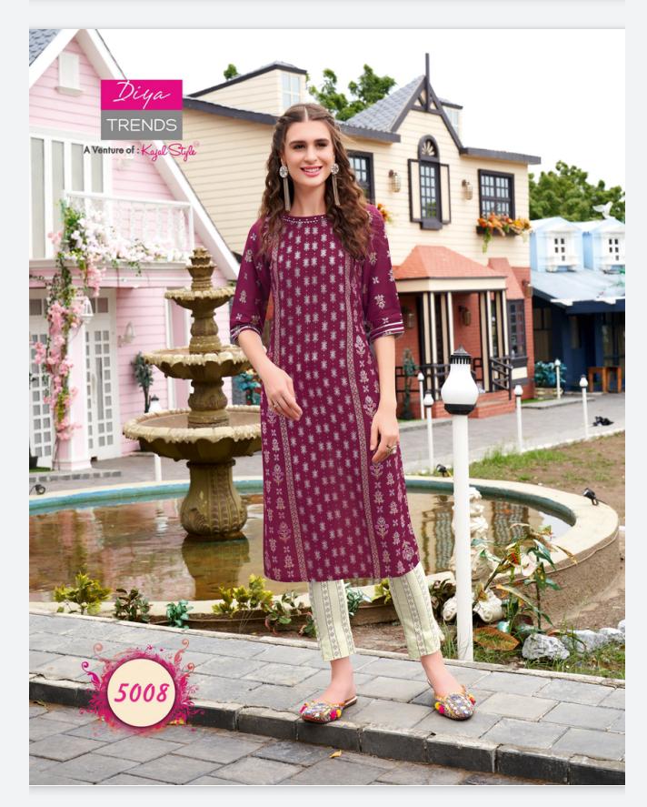 Diya Trends Fashionista Vol 1 Ethnic Wear Kurti With Bottom Catalog