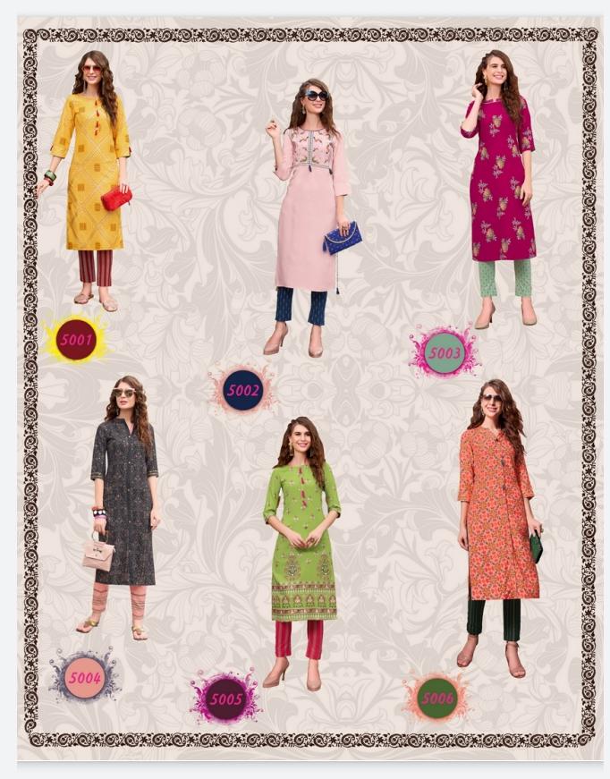 Diya Trends Fashionista Vol 1 Ethnic Wear Kurti With Bottom Catalog