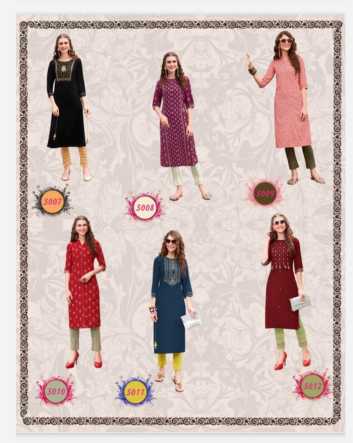 Diya Trends Fashionista Vol 1 Ethnic Wear Kurti With Bottom Catalog