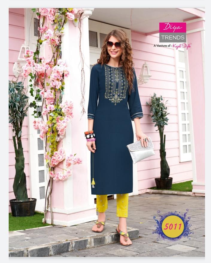 Diya Trends Fashionista Vol 1 Ethnic Wear Kurti With Bottom Catalog
