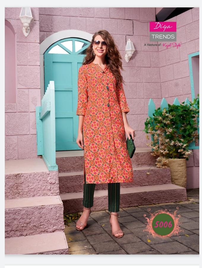 Diya Trends Fashionista Vol 1 Ethnic Wear Kurti With Bottom Catalog