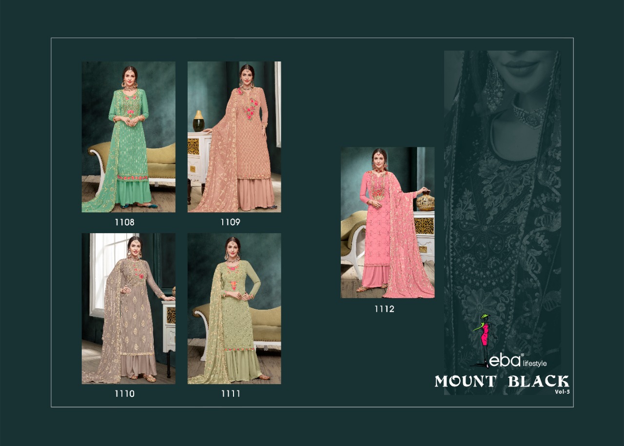 Eba Mount Black Vol  5 Embroidery Salwar Kameez Catalog