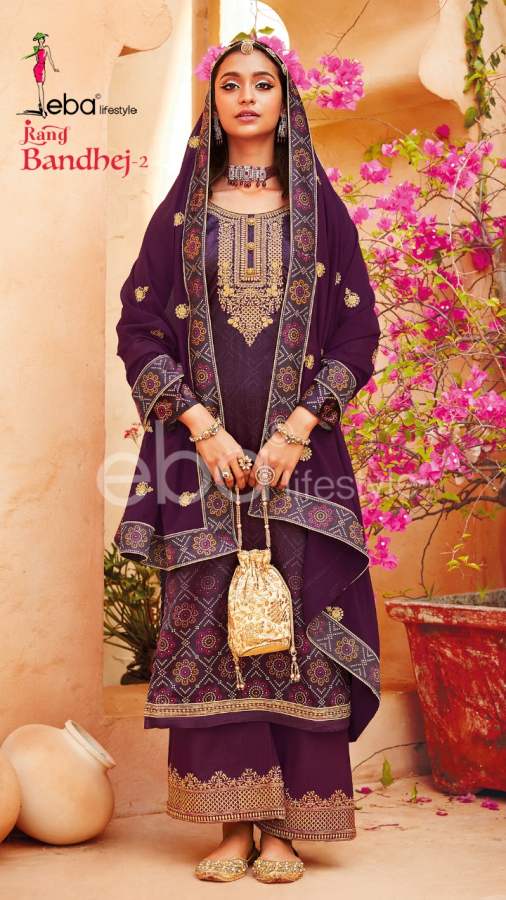 Eba Rang Bandhej Vol  2 Embroidery Wear Salwaar Kameez Catalog