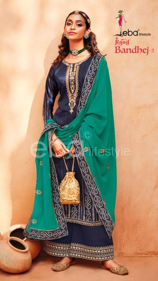 Eba Rang Bandhej Vol  2 Embroidery Wear Salwaar Kameez Catalog