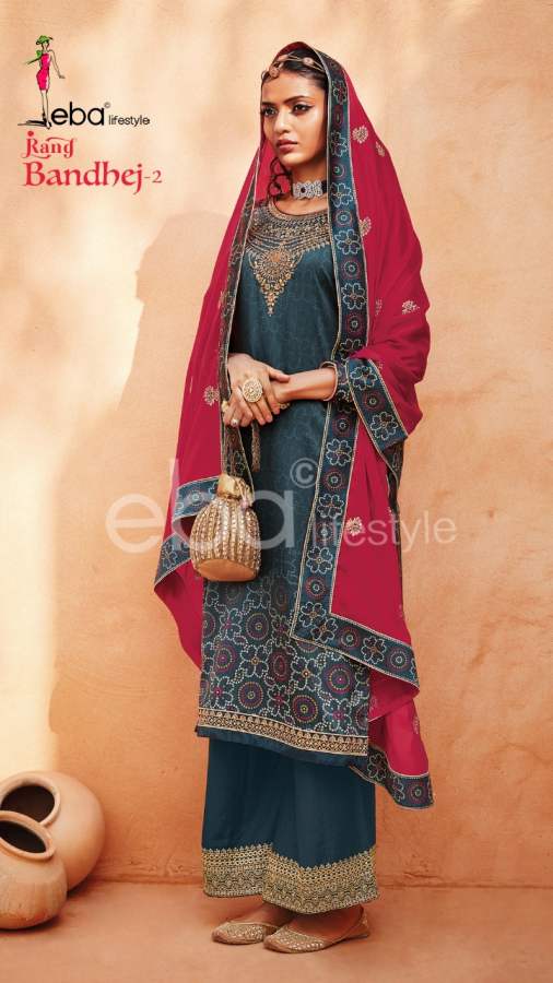 Eba Rang Bandhej Vol  2 Embroidery Wear Salwaar Kameez Catalog