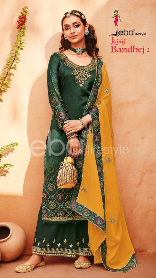 Eba Rang Bandhej Vol  2 Embroidery Wear Salwaar Kameez Catalog