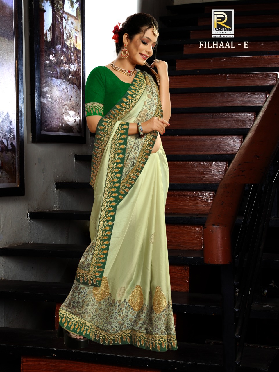 Ranjna Filhaal Digital Print Fancy Work Siroski Diamond Latest Saree Collection