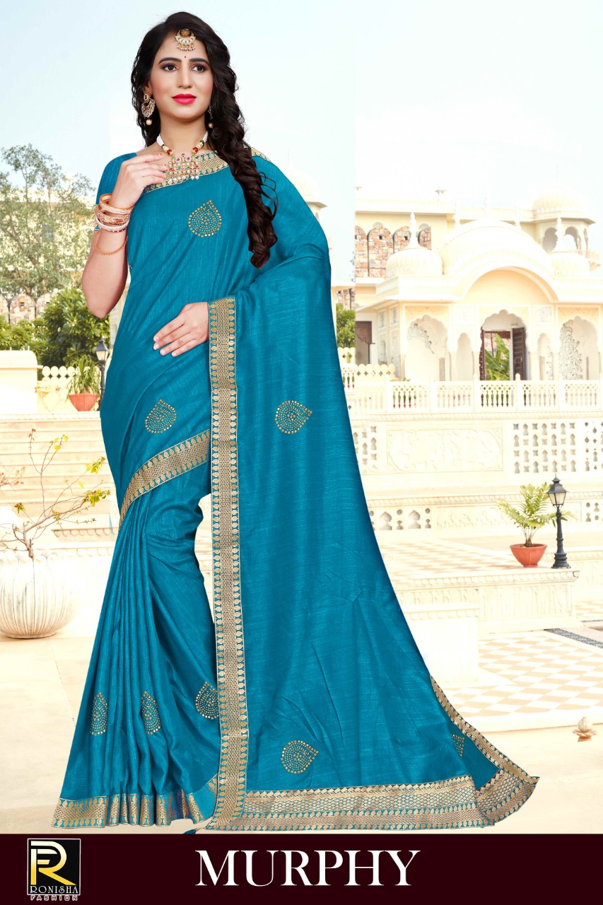 Ranjna Murphy Fancy Border Siroski Butta Fastive Wear Saree Collection