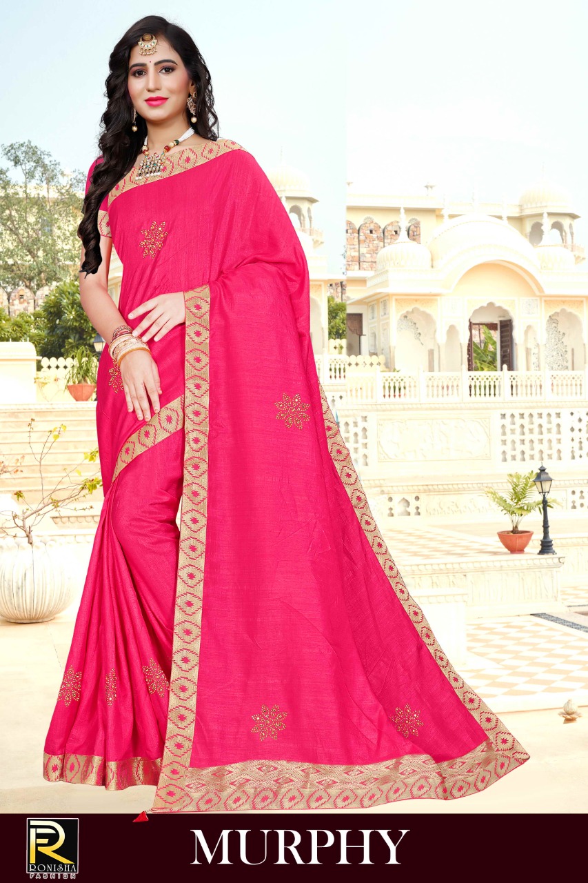 Ranjna Murphy Fancy Border Siroski Butta Fastive Wear Saree Collection