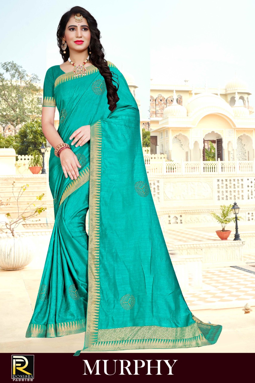 Ranjna Murphy Fancy Border Siroski Butta Fastive Wear Saree Collection
