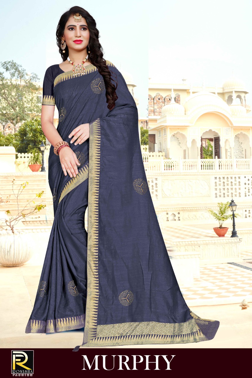 Ranjna Murphy Fancy Border Siroski Butta Fastive Wear Saree Collection