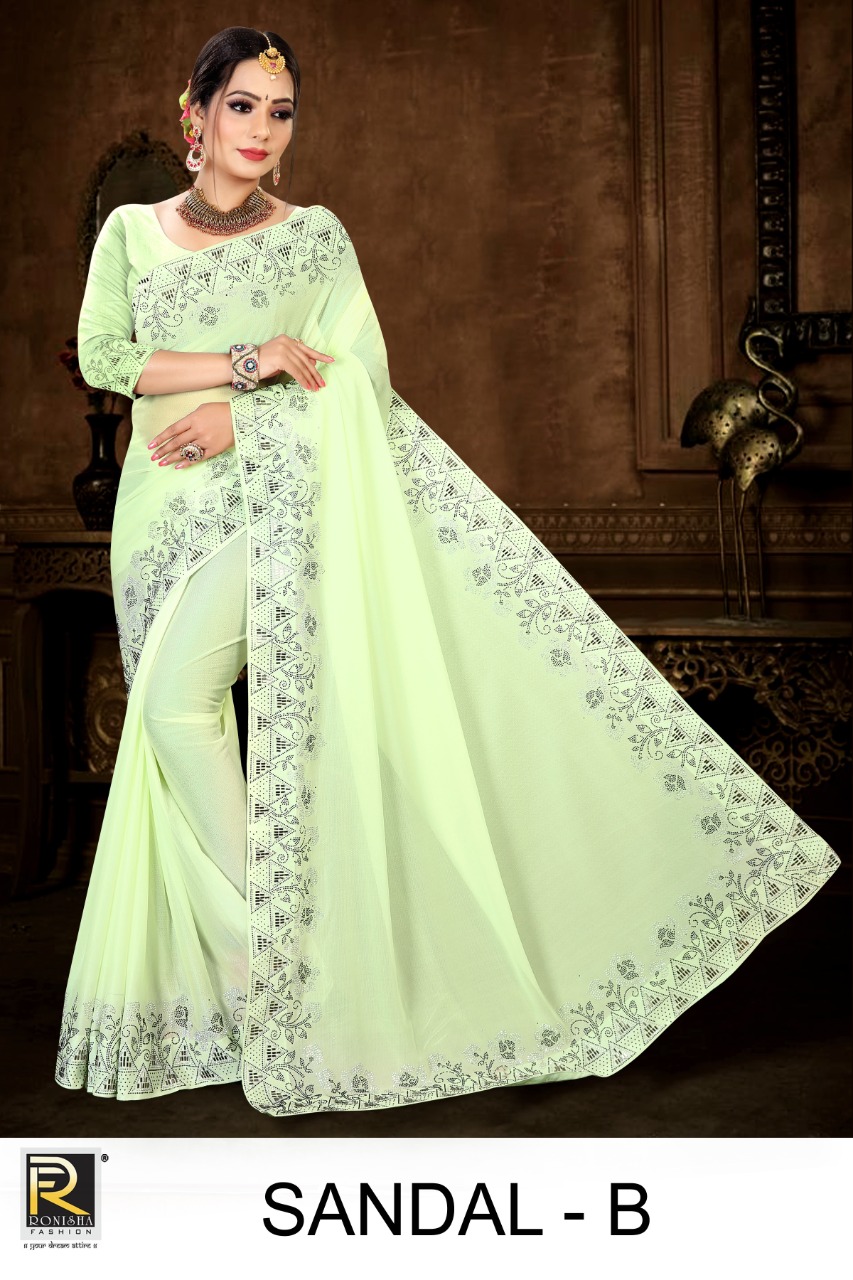 Ranjna Sandal Siroski Work Traditional Wear Saree Collection