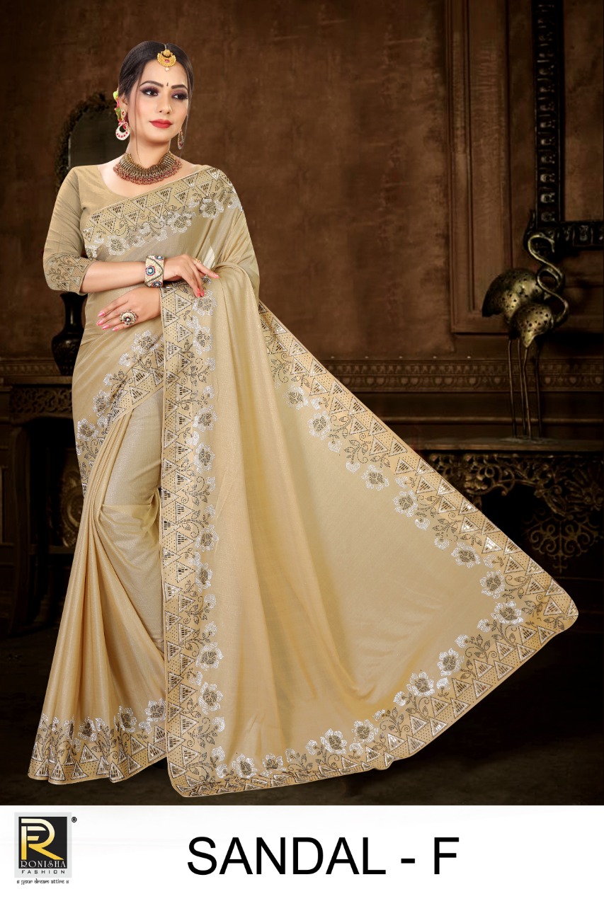 Ranjna Sandal Siroski Work Traditional Wear Saree Collection