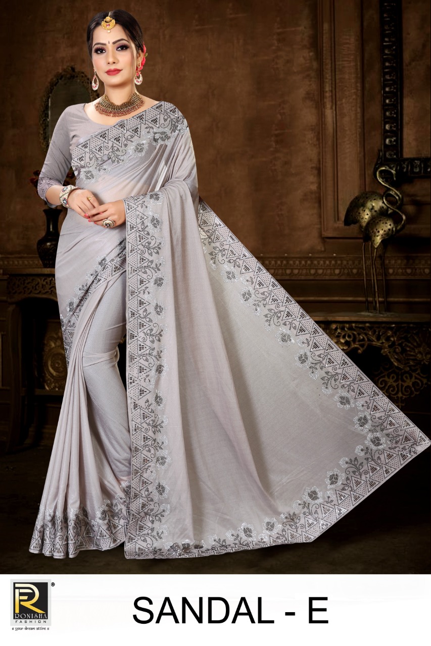 Ranjna Sandal Siroski Work Traditional Wear Saree Collection