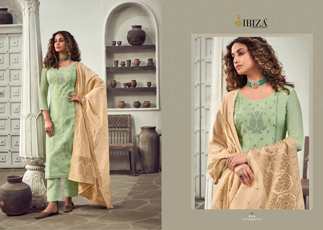 Ibiza Melissa Fancy Wear Embroidery Dress Material Catalog