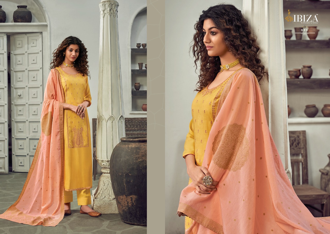 Ibiza Melissa Fancy Wear Embroidery Dress Material Catalog
