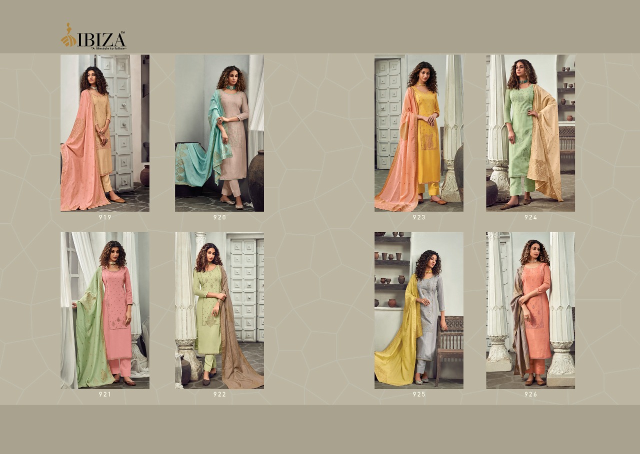 Ibiza Melissa Fancy Wear Embroidery Dress Material Catalog