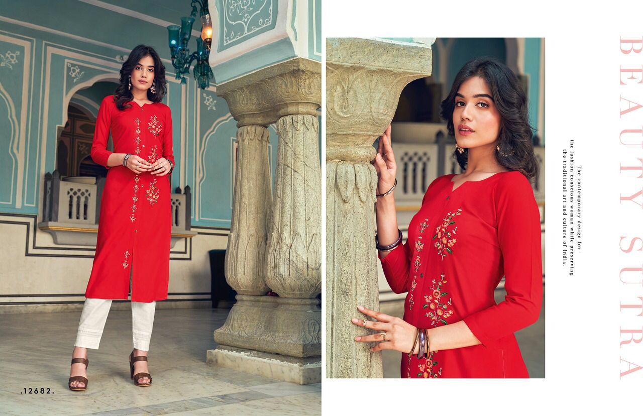 Kalaroop Lily Vol 20 Fancy Wear Embroidery Kurti Catalog