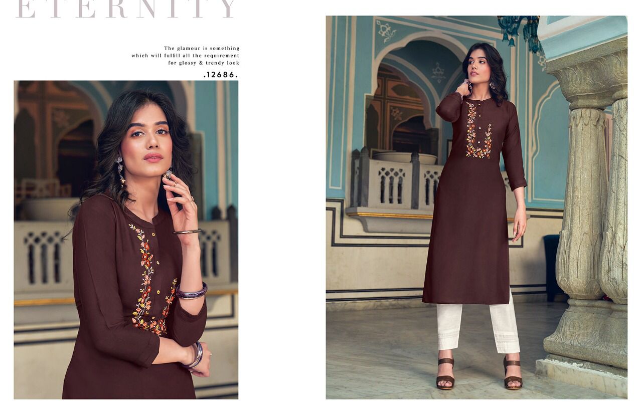 Kalaroop Lily Vol 20 Fancy Wear Embroidery Kurti Catalog