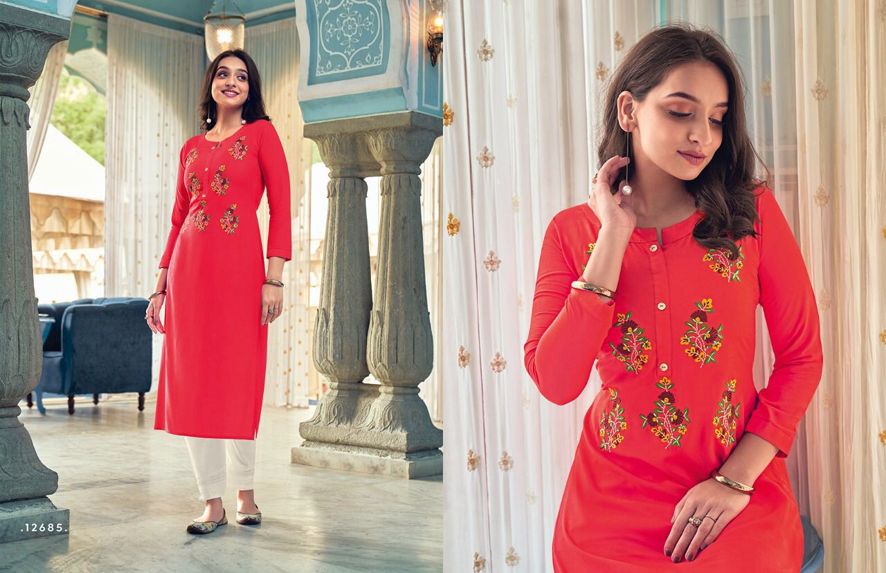 Kalaroop Lily Vol 20 Fancy Wear Embroidery Kurti Catalog