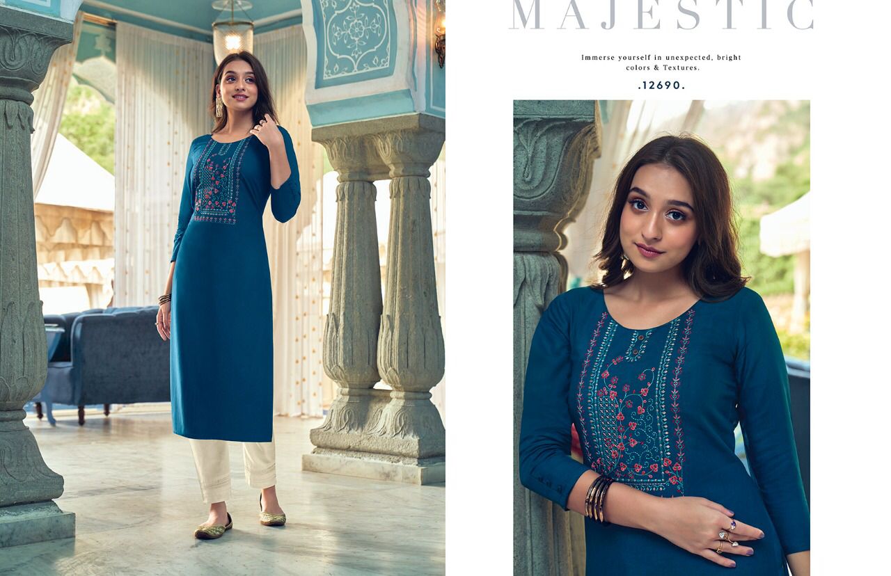 Kalaroop Lily Vol 20 Fancy Wear Embroidery Kurti Catalog
