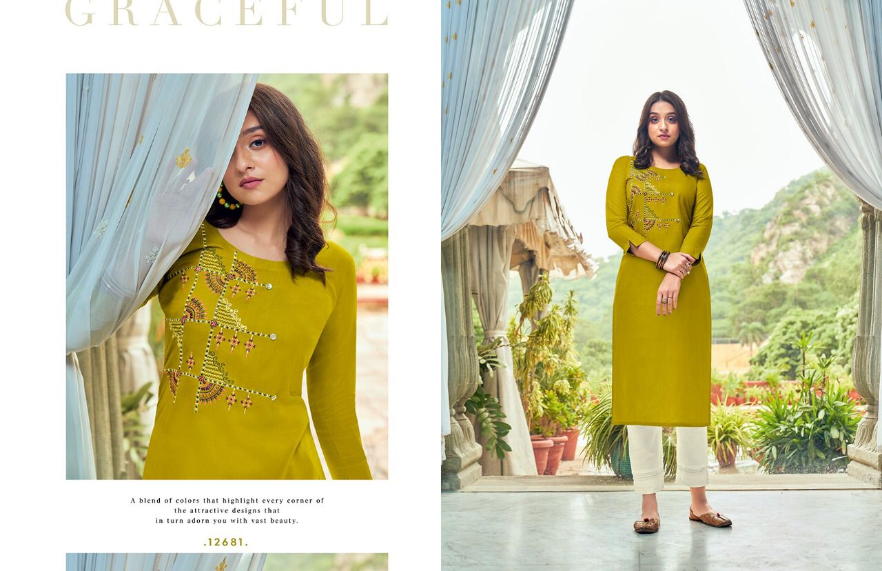 Kalaroop Lily Vol 20 Fancy Wear Embroidery Kurti Catalog
