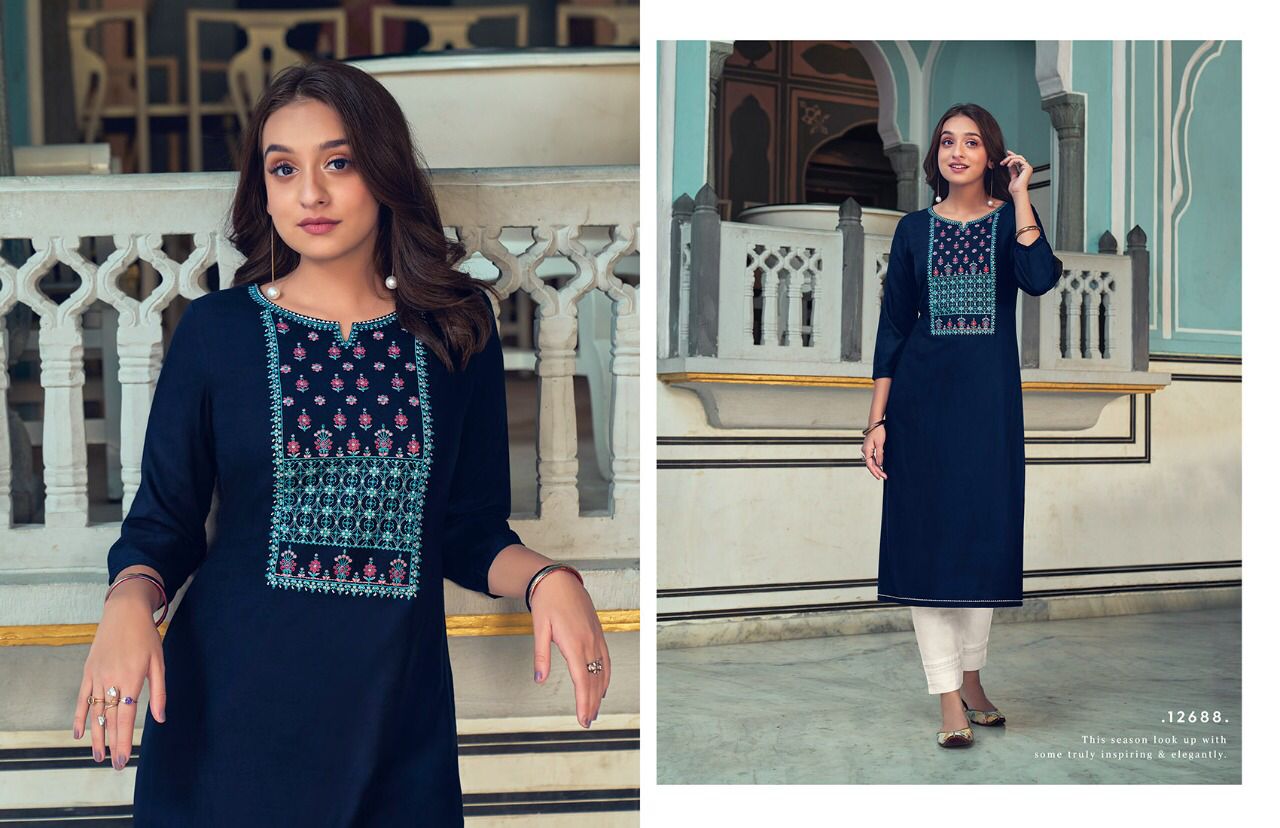 Kalaroop Lily Vol 20 Fancy Wear Embroidery Kurti Catalog