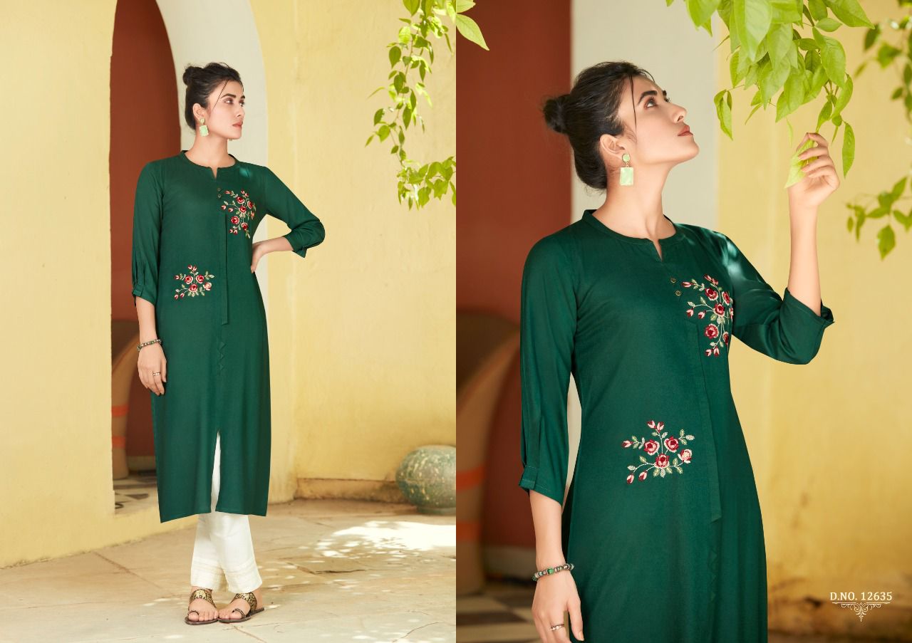 Kalaroop Nairobi Fancy Wear Embroidery Kurti Catalog
