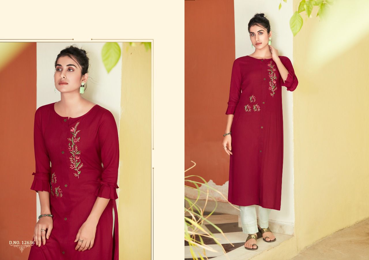 Kalaroop Nairobi Fancy Wear Embroidery Kurti Catalog