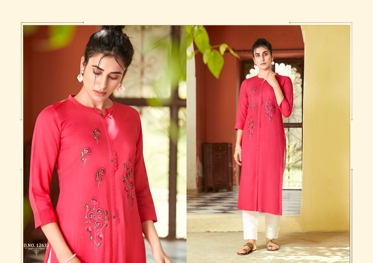 Kalaroop Nairobi Fancy Wear Embroidery Kurti Catalog