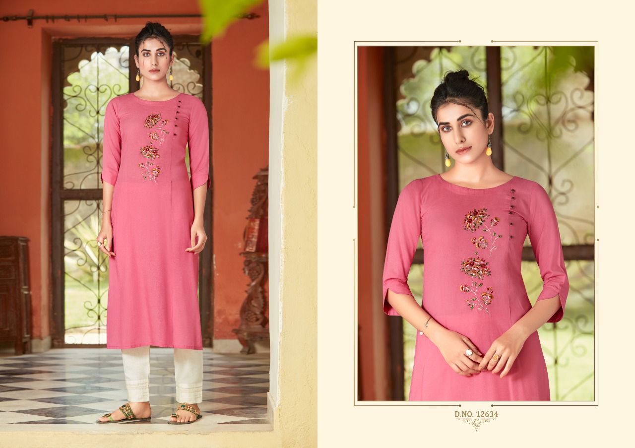 Kalaroop Nairobi Fancy Wear Embroidery Kurti Catalog