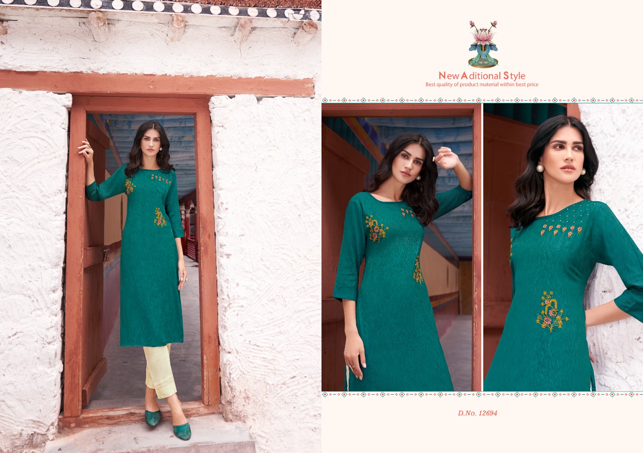 Kalaroop Nexon Rayon Fancy Embroidery Kurti Catalog