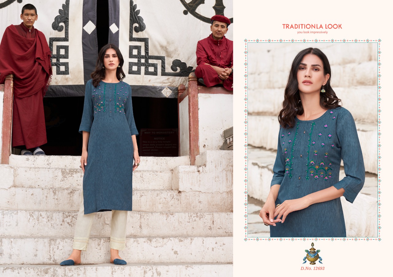 Kalaroop Nexon Rayon Fancy Embroidery Kurti Catalog