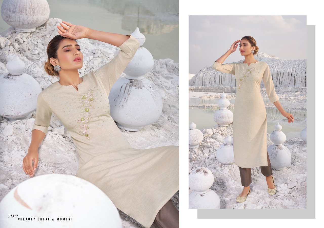 Kalaroop Vision Designer Silk Embroidery Kurti Catalog