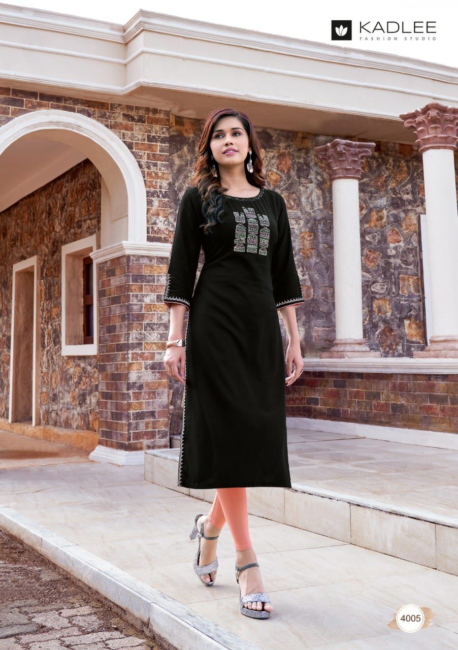 Kadlee  Sachi Vol  1 Designer Rayon Embroidery Kurti Catalog