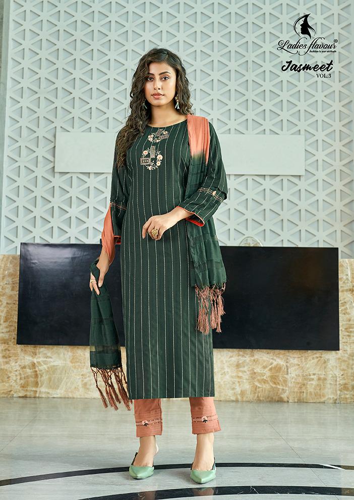 Ladies Flavour Jasmeet Vol  3 Embroidery Ready Made Catalog