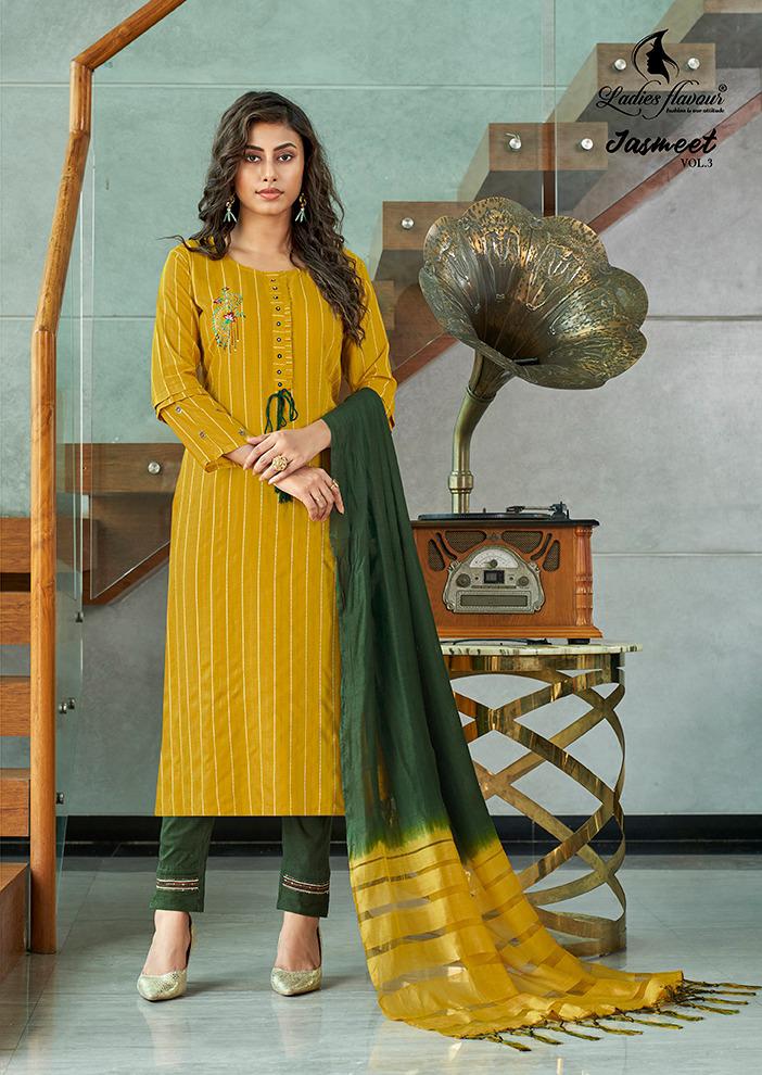 Ladies Flavour Jasmeet Vol  3 Embroidery Ready Made Catalog