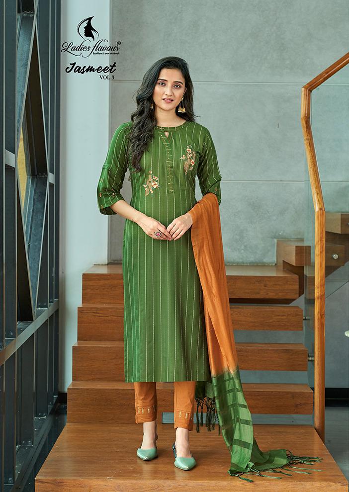 Ladies Flavour Jasmeet Vol  3 Embroidery Ready Made Catalog