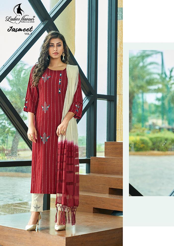 Ladies Flavour Jasmeet Vol  3 Embroidery Ready Made Catalog
