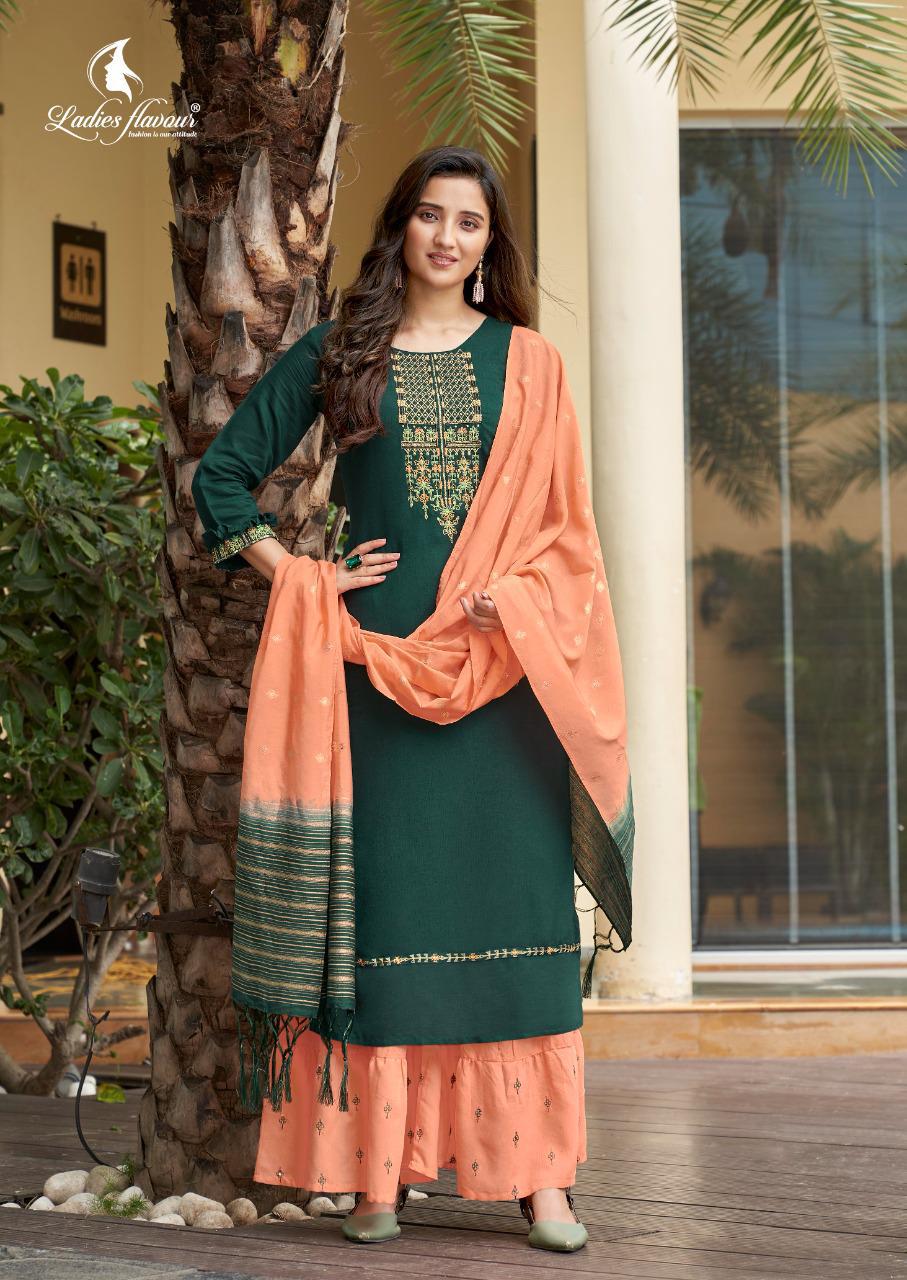 Ladies Flavour Ruhana Vol  1 Designer Embroidery Party Wear Ready Made Kurti Catalog