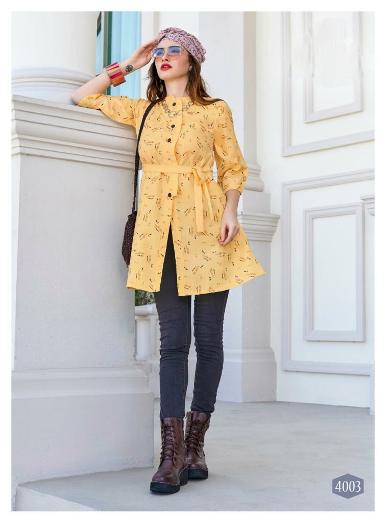 Ladies Flavour Tunic Casual Wear Cotton Printed Ladies Top Catalog
