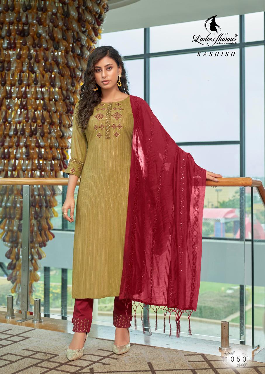 Ladies Flavours  Kashish Rayon Embroidery Readymade  Kurti Catalog