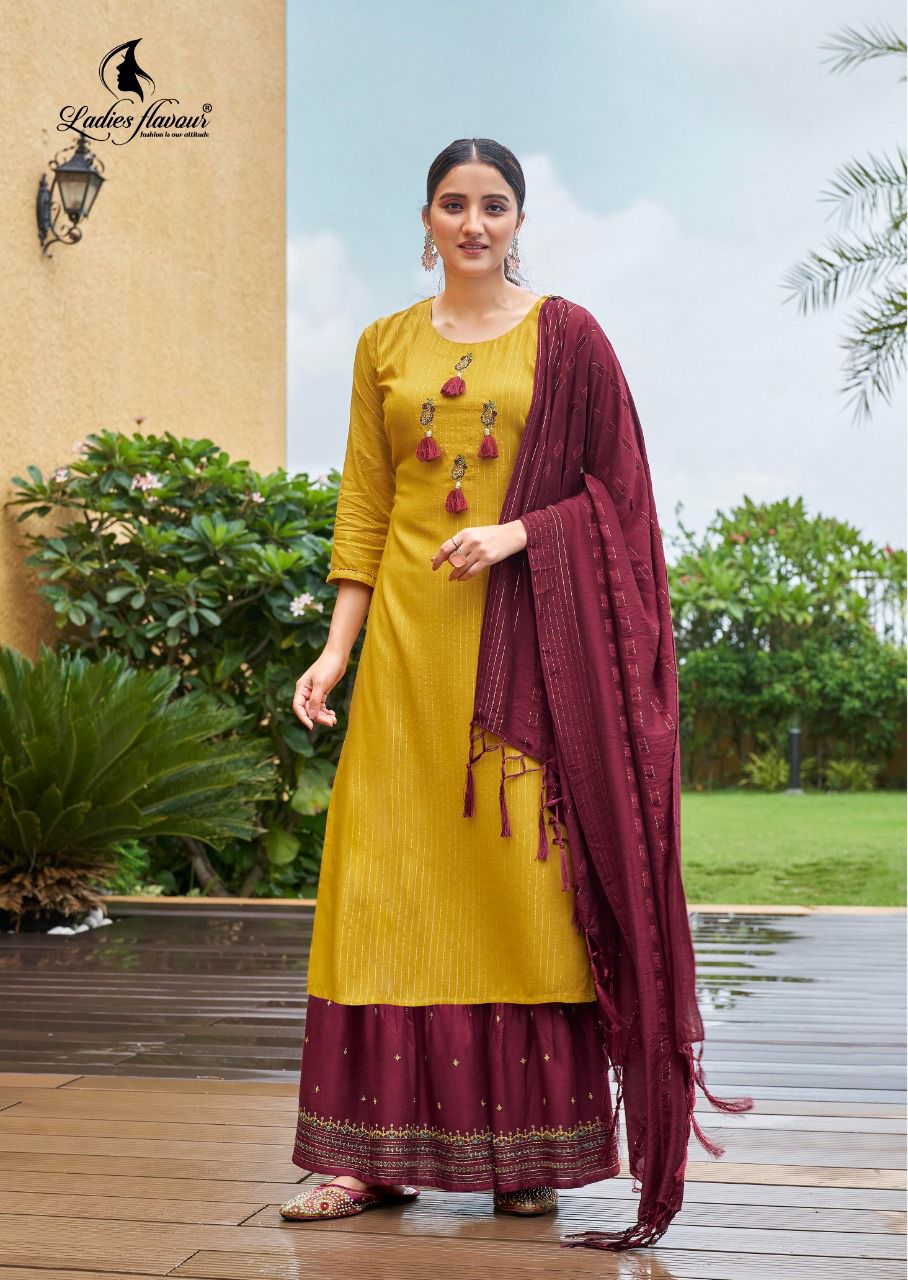 Ladies Flavours  Ruhana  Vol 2 Rayon Fancy Embroidery Ready-made Kurti Catalog