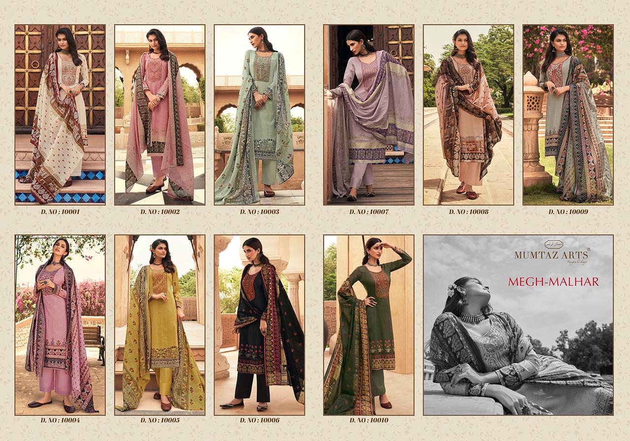 Mumtaz  Arts Megh Malhar Embroidery Designer Dress Material Catalog