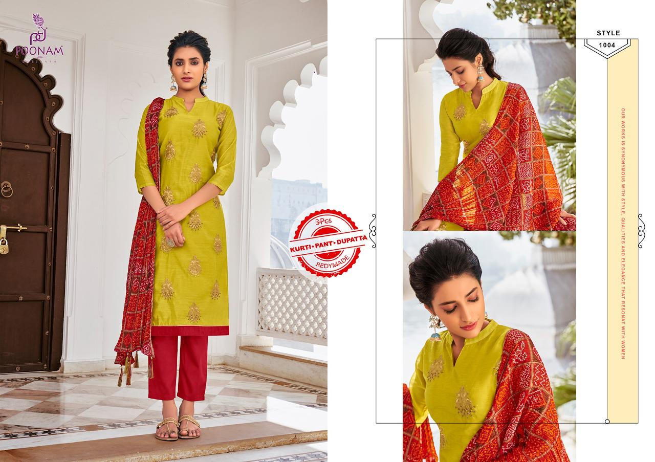 Poonam Amelie Designer Chanderi Readymade Kurti Catlaog
