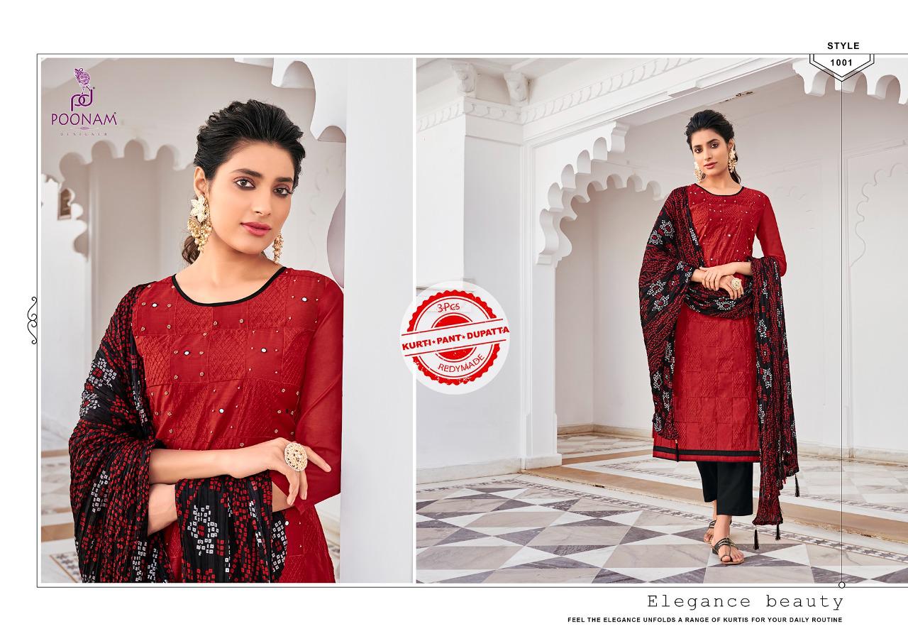 Poonam Amelie Designer Chanderi Readymade Kurti Catlaog