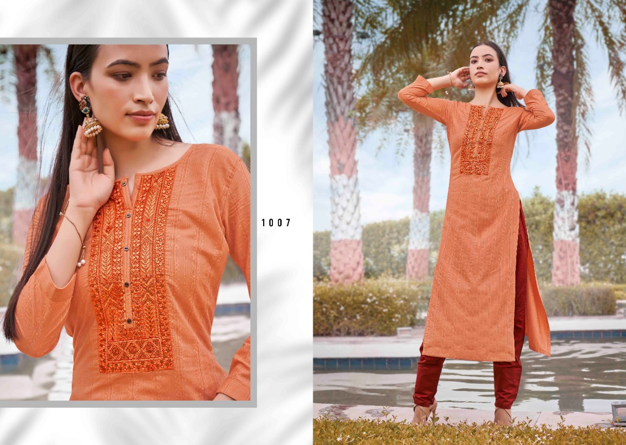 Rangoon Light Line  Vol  8 Designer Silk Kurti Catalog