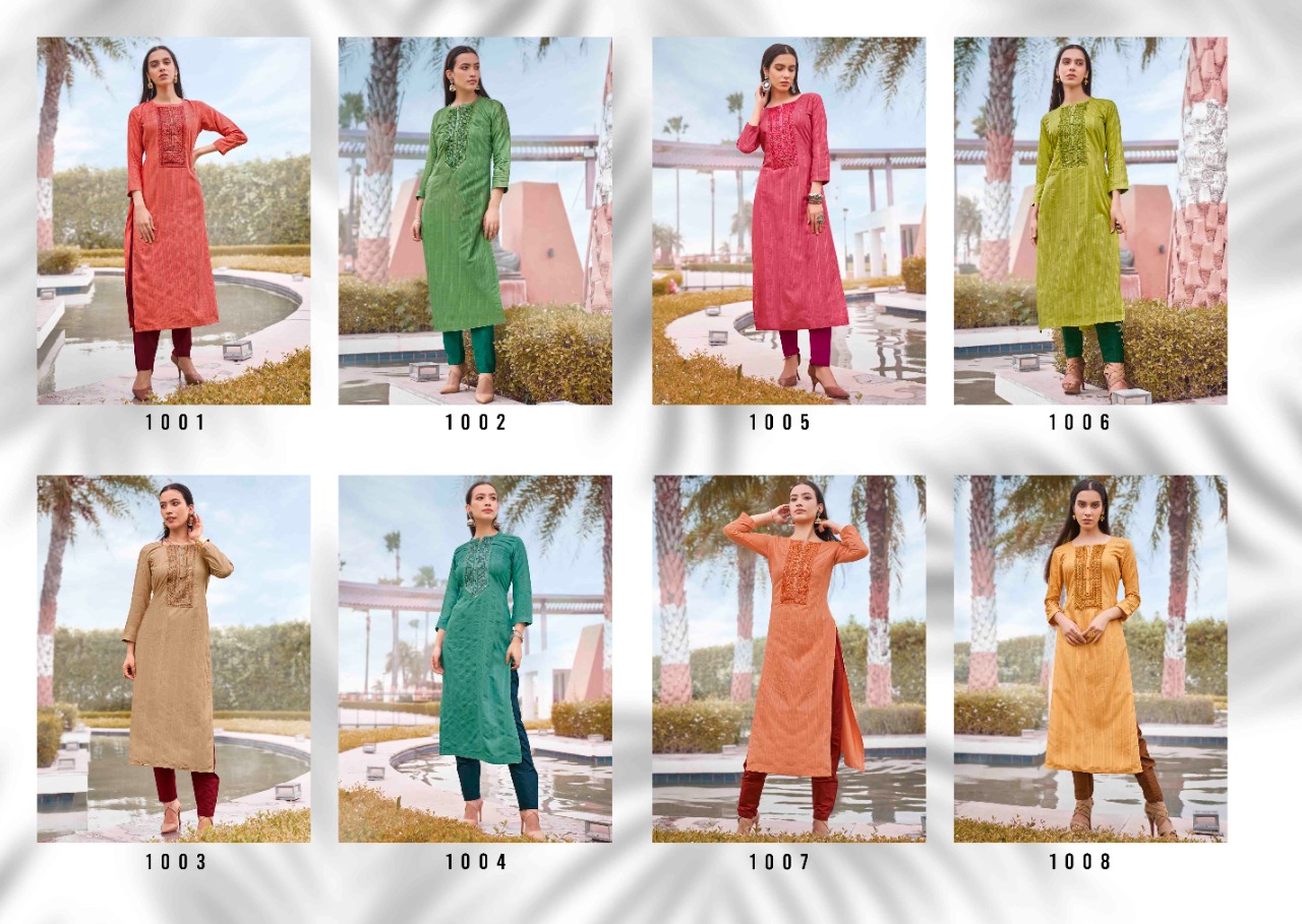 Rangoon Light Line  Vol  8 Designer Silk Kurti Catalog