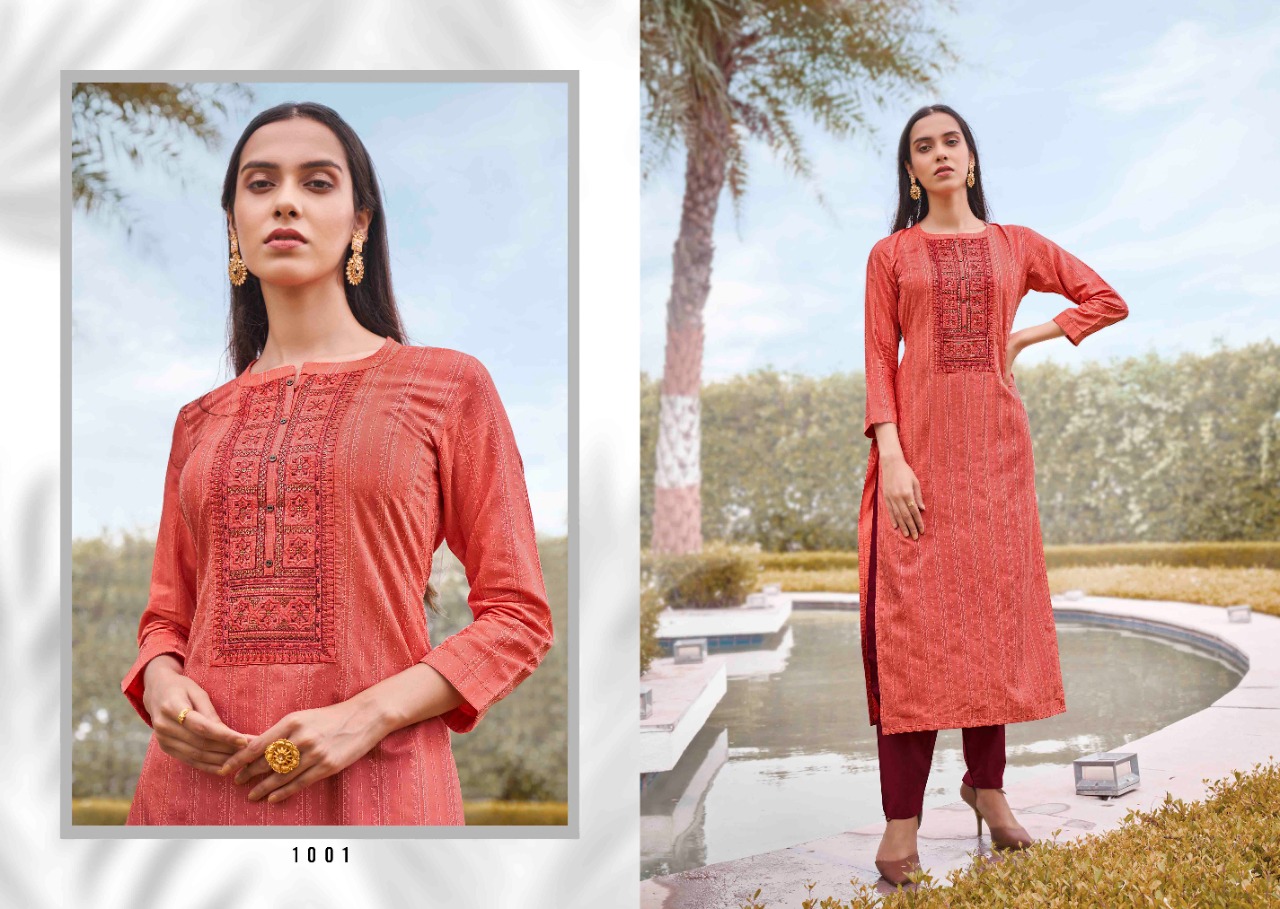 Rangoon Light Line  Vol  8 Designer Silk Kurti Catalog