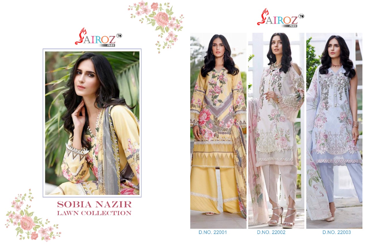 Sairoz Sobia Nazir Designer Cotton Embroidery Pakistani Salwar Suits Catalog